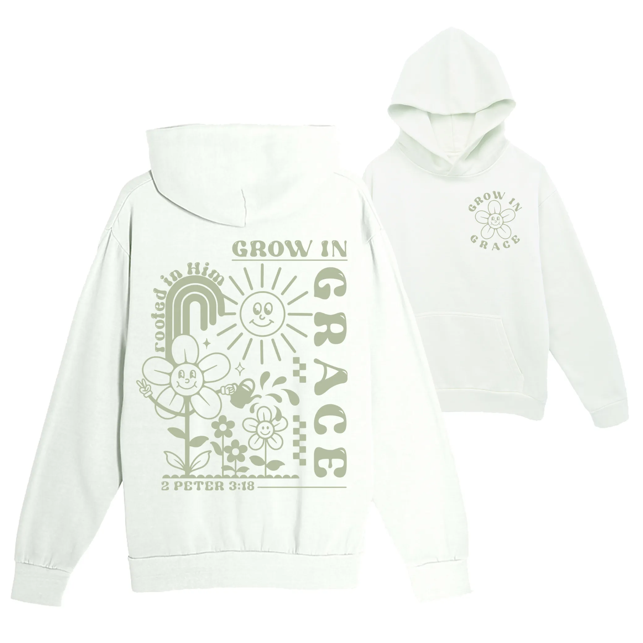 Grow In Grace Pullover Hoodie - Pistachio