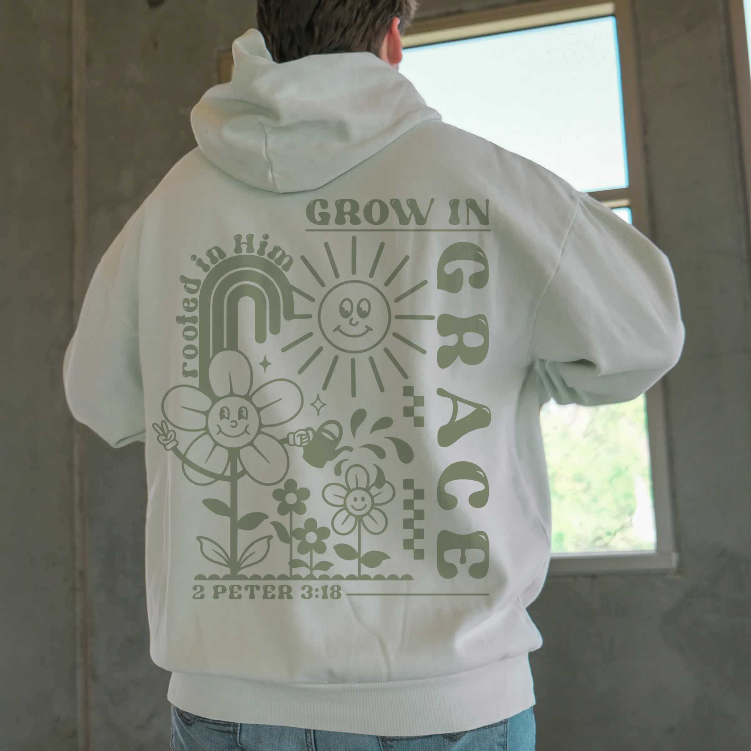 Grow In Grace Pullover Hoodie - Pistachio