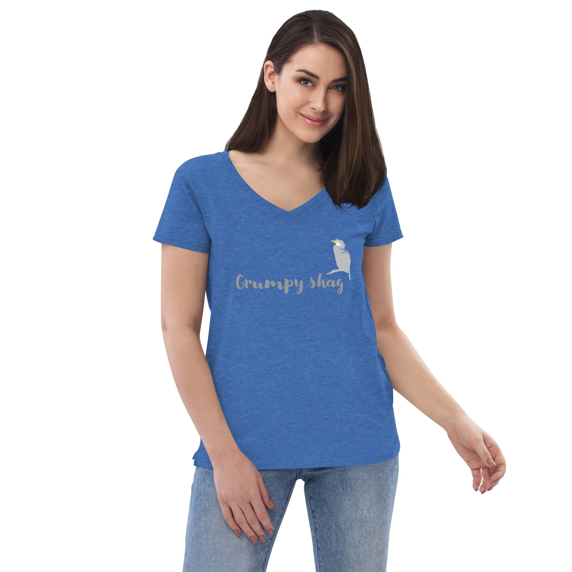 Grumpy shag Women’s recycled v-neck t-shirt