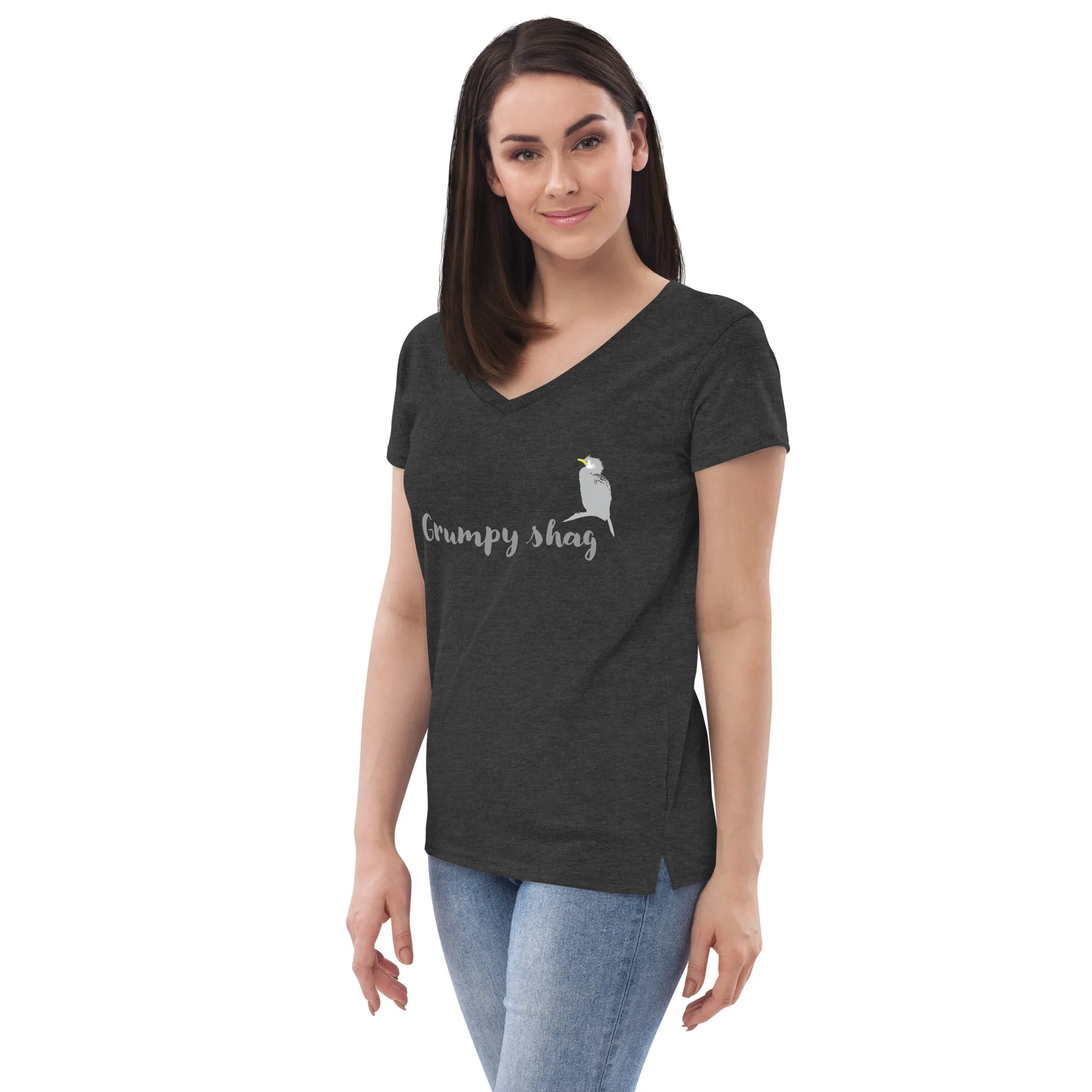 Grumpy shag Women’s recycled v-neck t-shirt
