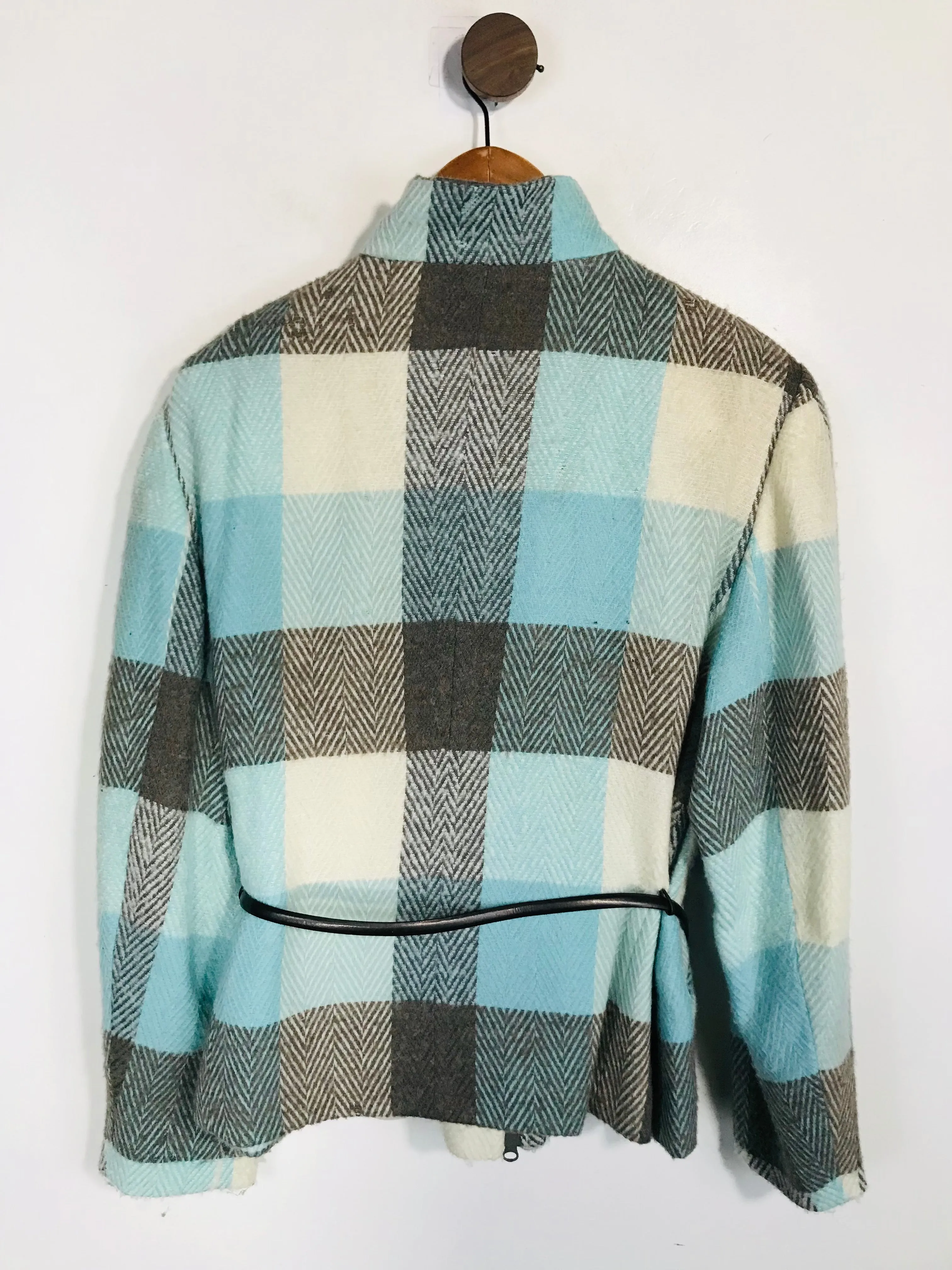 Hauber Women's Wool Colour Block Overcoat Coat | UK16 | Multicoloured