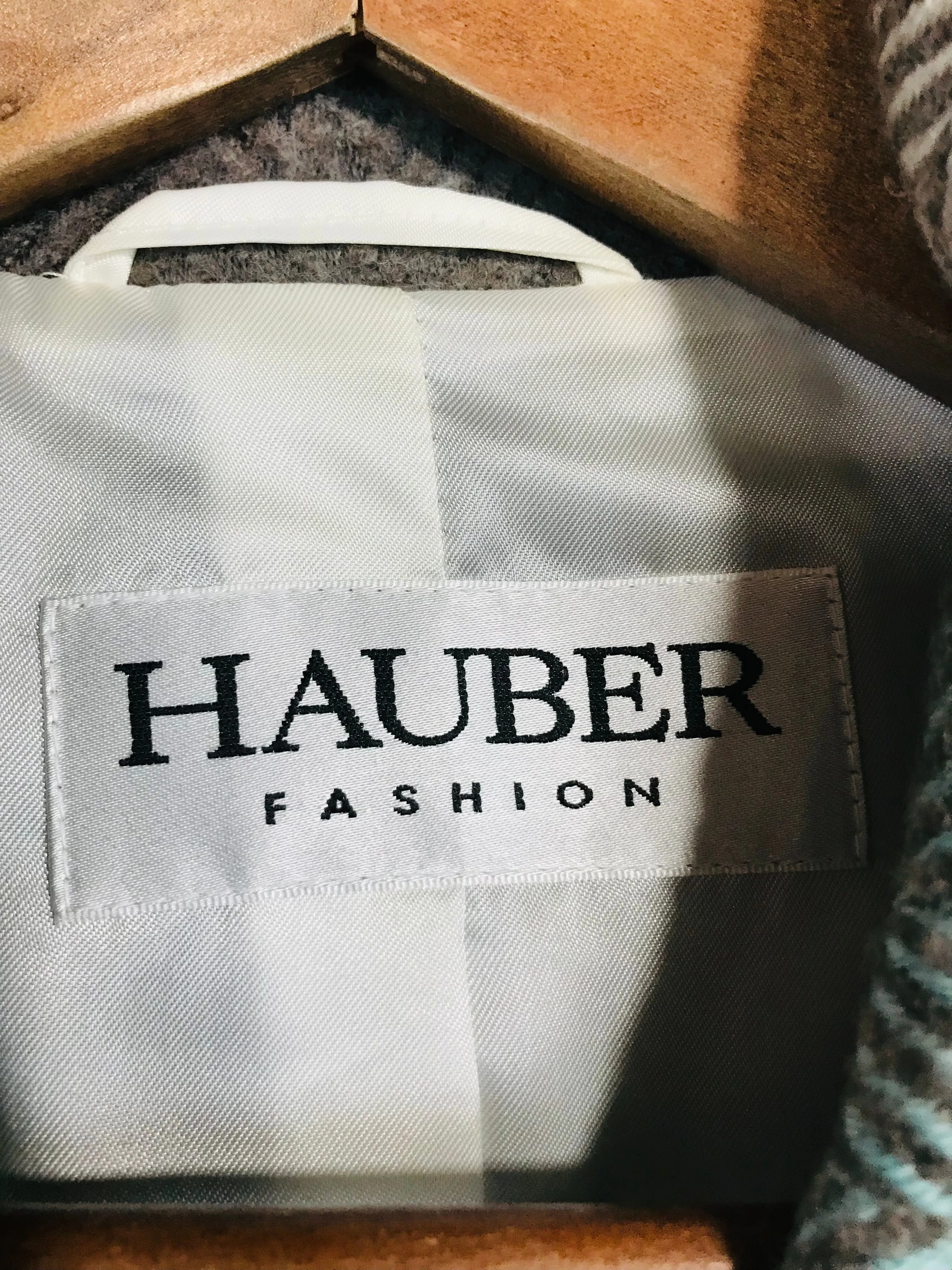 Hauber Women's Wool Colour Block Overcoat Coat | UK16 | Multicoloured