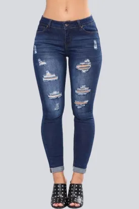 High Waist Ripped Hips Pencil Jeans High Waist Ripped Hips Pencil Jeans