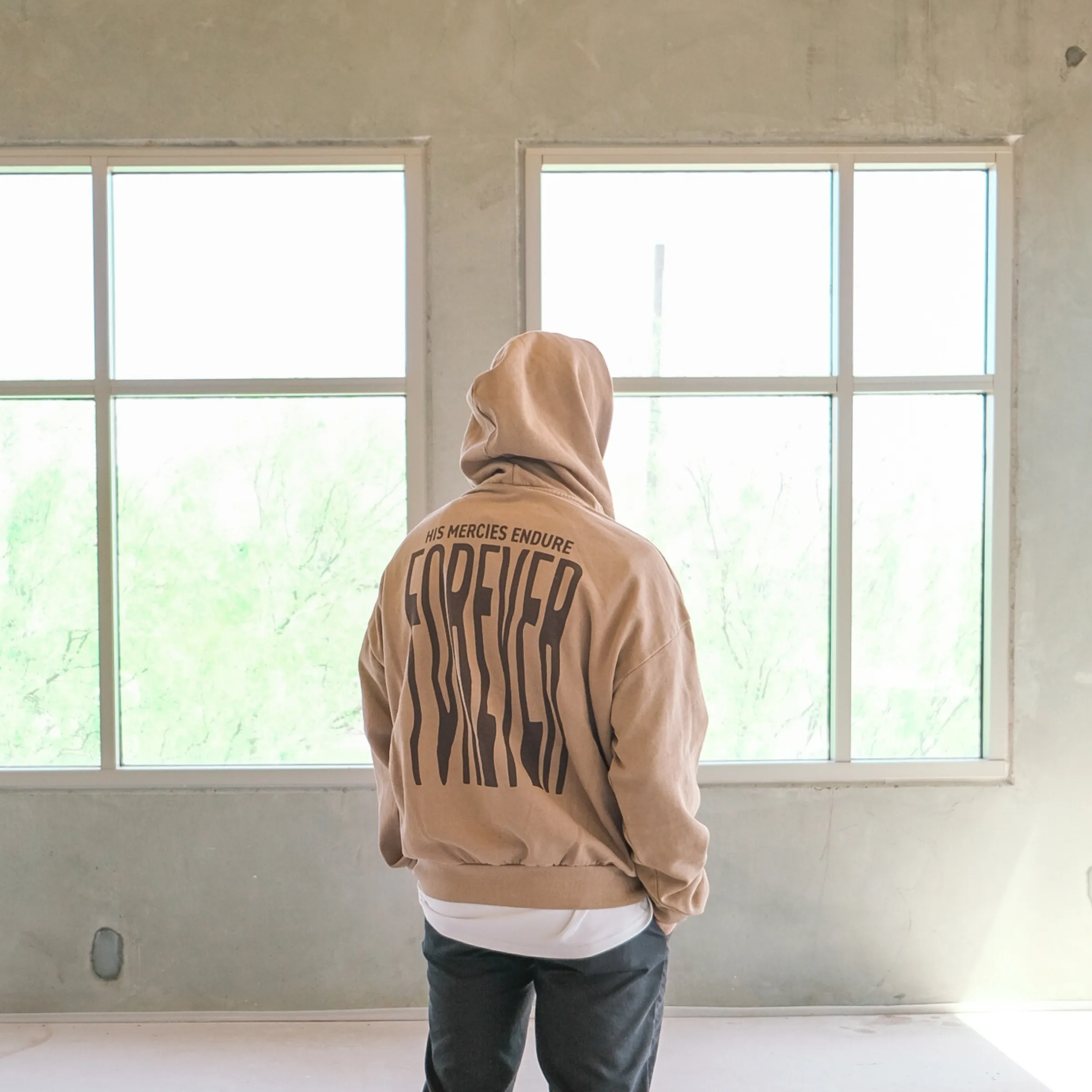 His Mercies Endure Forever Pullover Hoodie - Burro