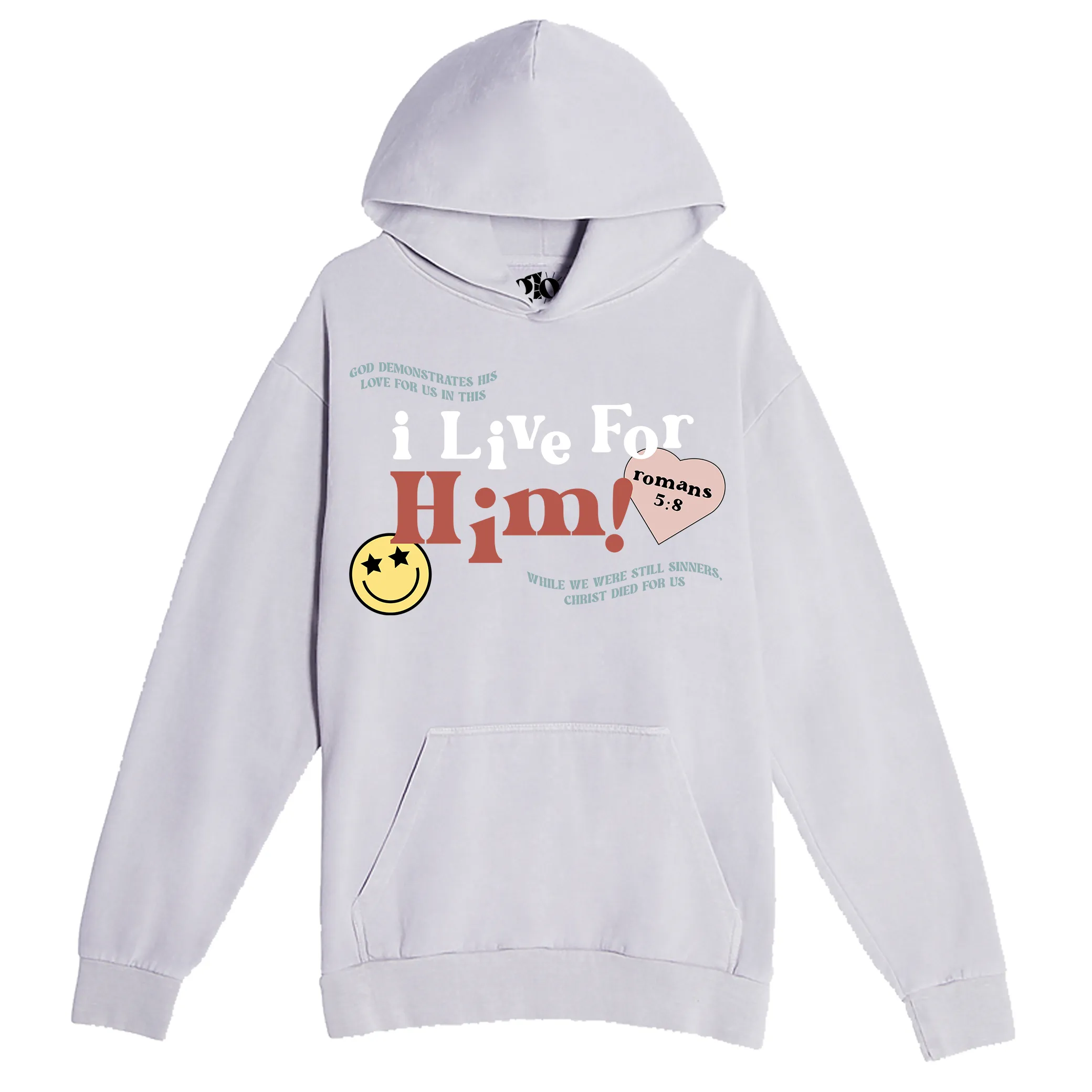 I Live For Him Pullover Hoodie - Lunar Rock