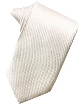Ivory Faille Silk Necktie Ivory Faille Silk Necktie