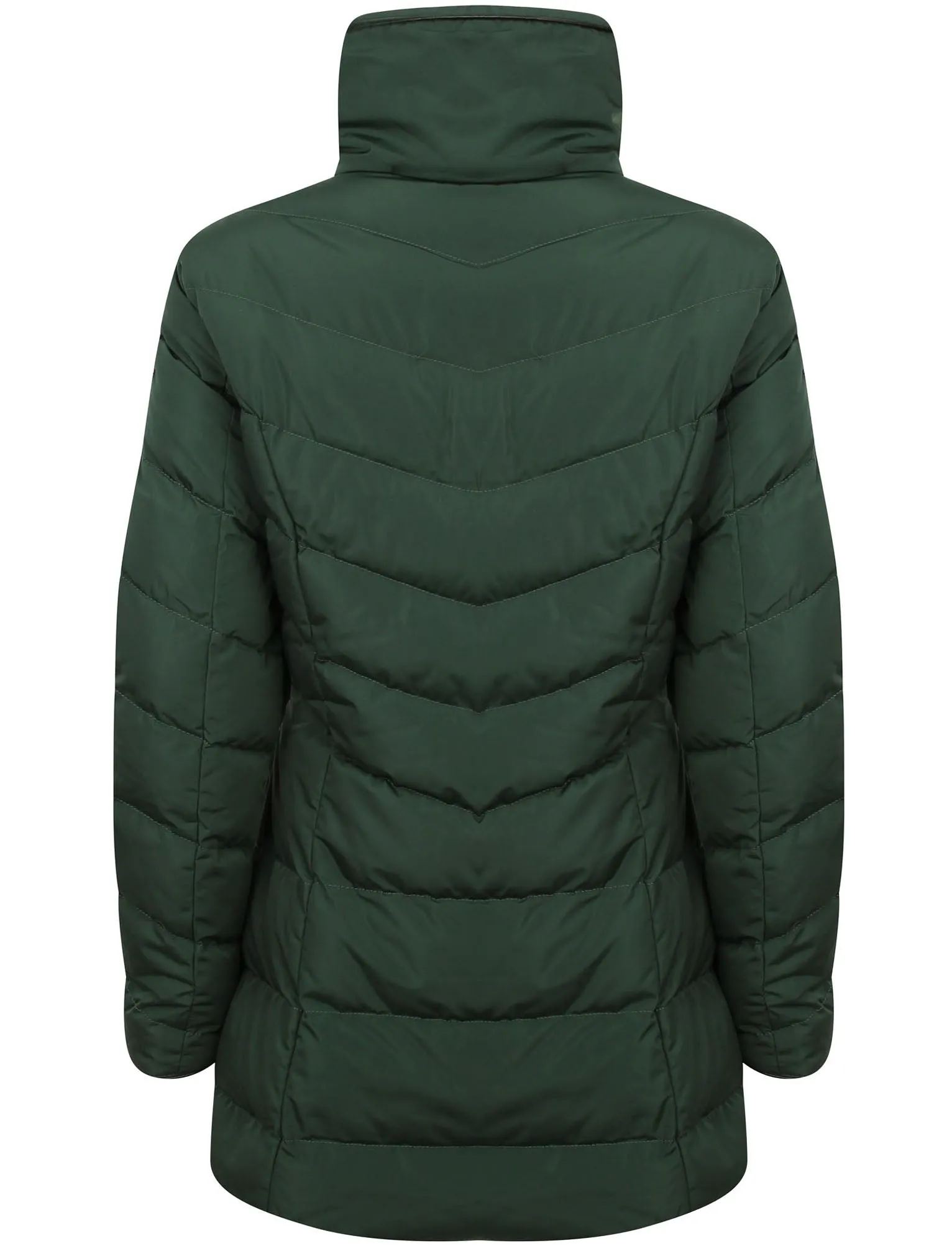 Jaboris Funnel Neck Quilted Coat in Dark Green - Tokyo Laundry