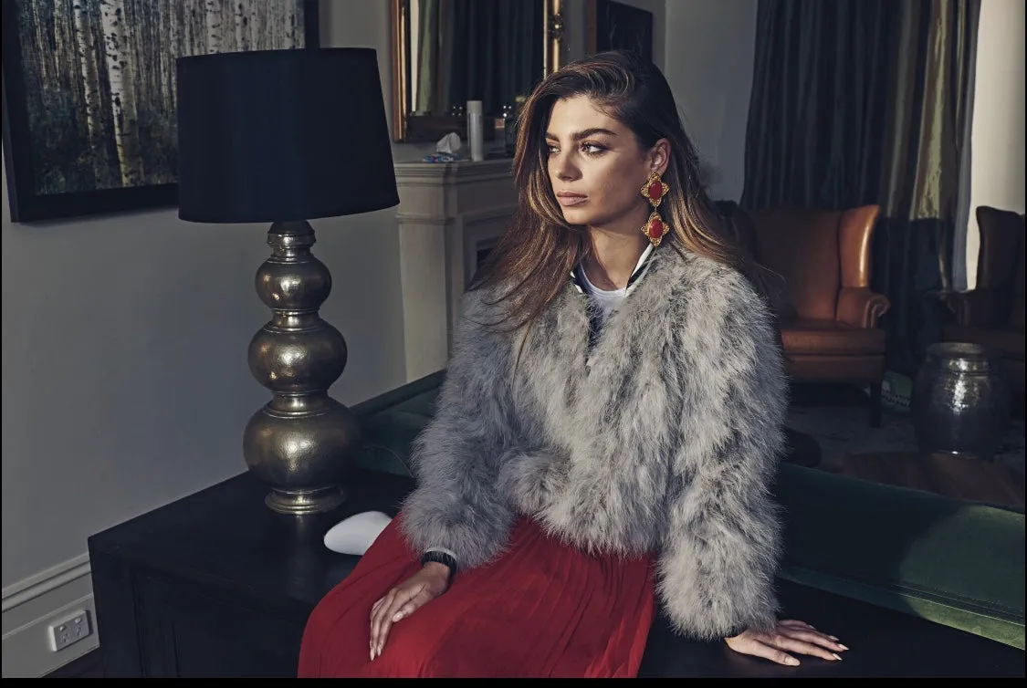 Jacket Feather Bomber  Silver