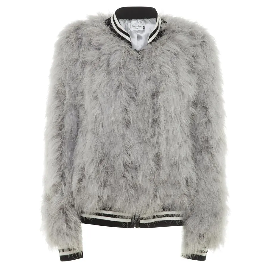 Jacket Feather Bomber  Silver