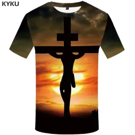 Jesus T shirt Men Space Tshirt Anime Harajuku Tshirts Print Moon T-shirt 3d Cloud T shirts Funny Mens Fashion Graphic Unisex