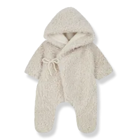 Juna Teddy Fleece Hooded Baby Pramsuit
