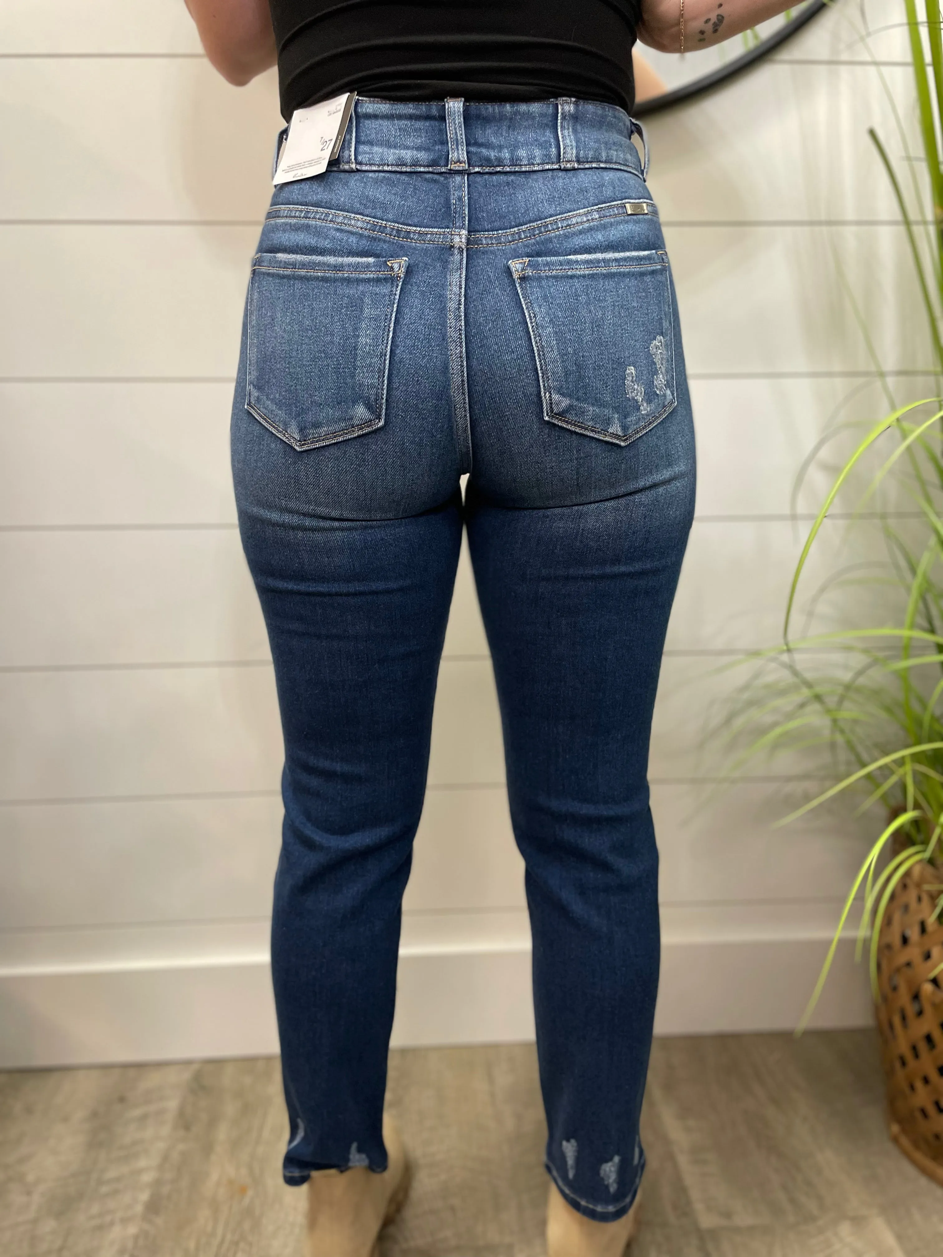 Kancan High Rise Skinny Straight Jeans