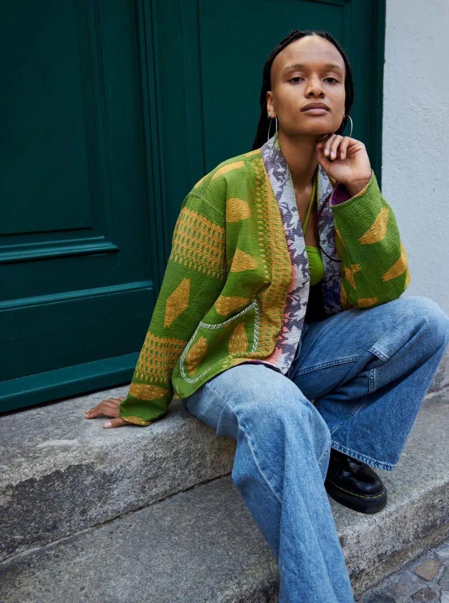 kantha vintage kimono gulabi