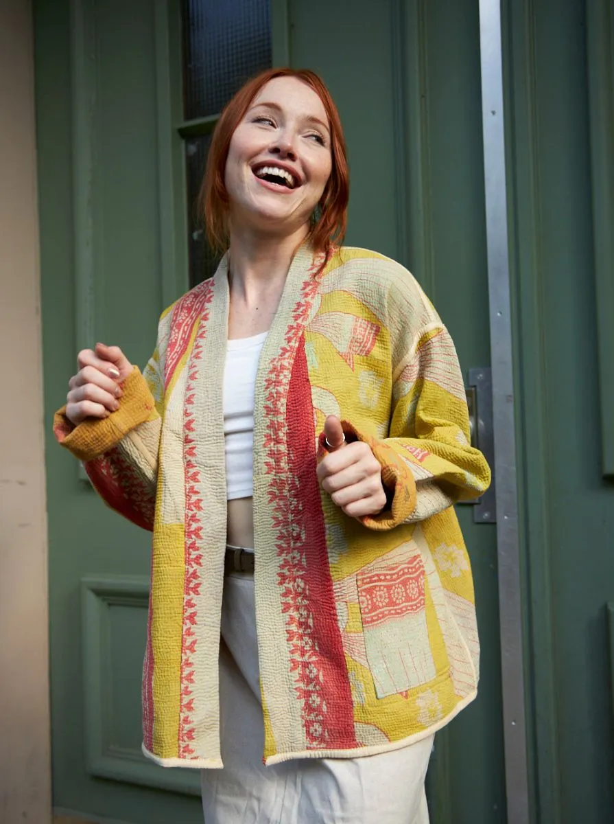 kantha vintage kimono gulabi