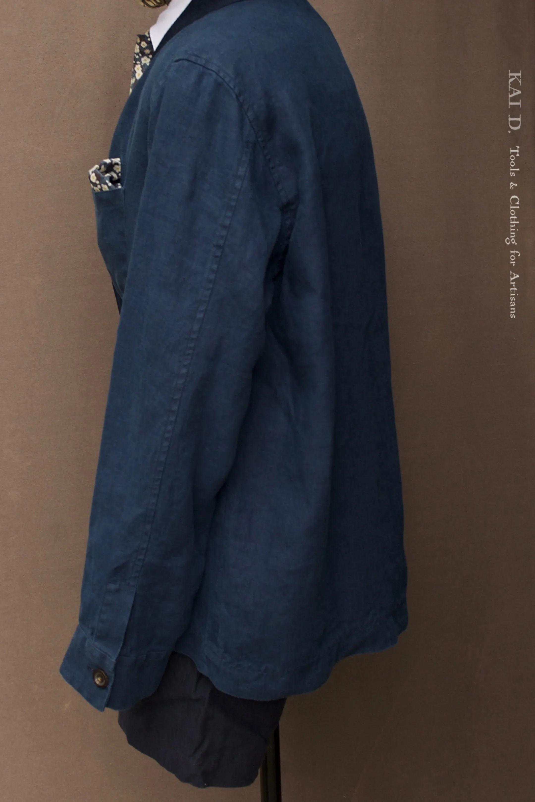 Klee Linen Komono Jacket - Blue - M, L
