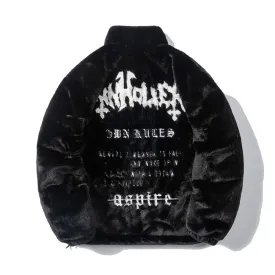 KOR Fancy Style Baggy Rabbit Fur Retro Coats