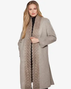 LINDA RICHARDS | Mink Cashmere Coat | Taupe