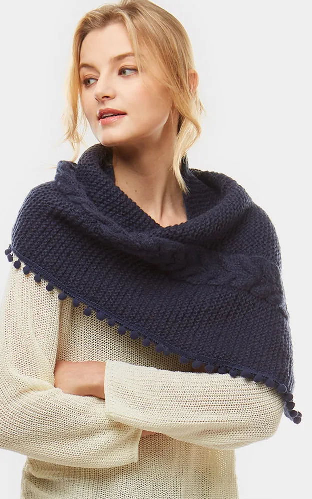 LOF528 Pom Pom Knit Tube Scarf