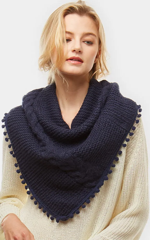 LOF528 Pom Pom Knit Tube Scarf