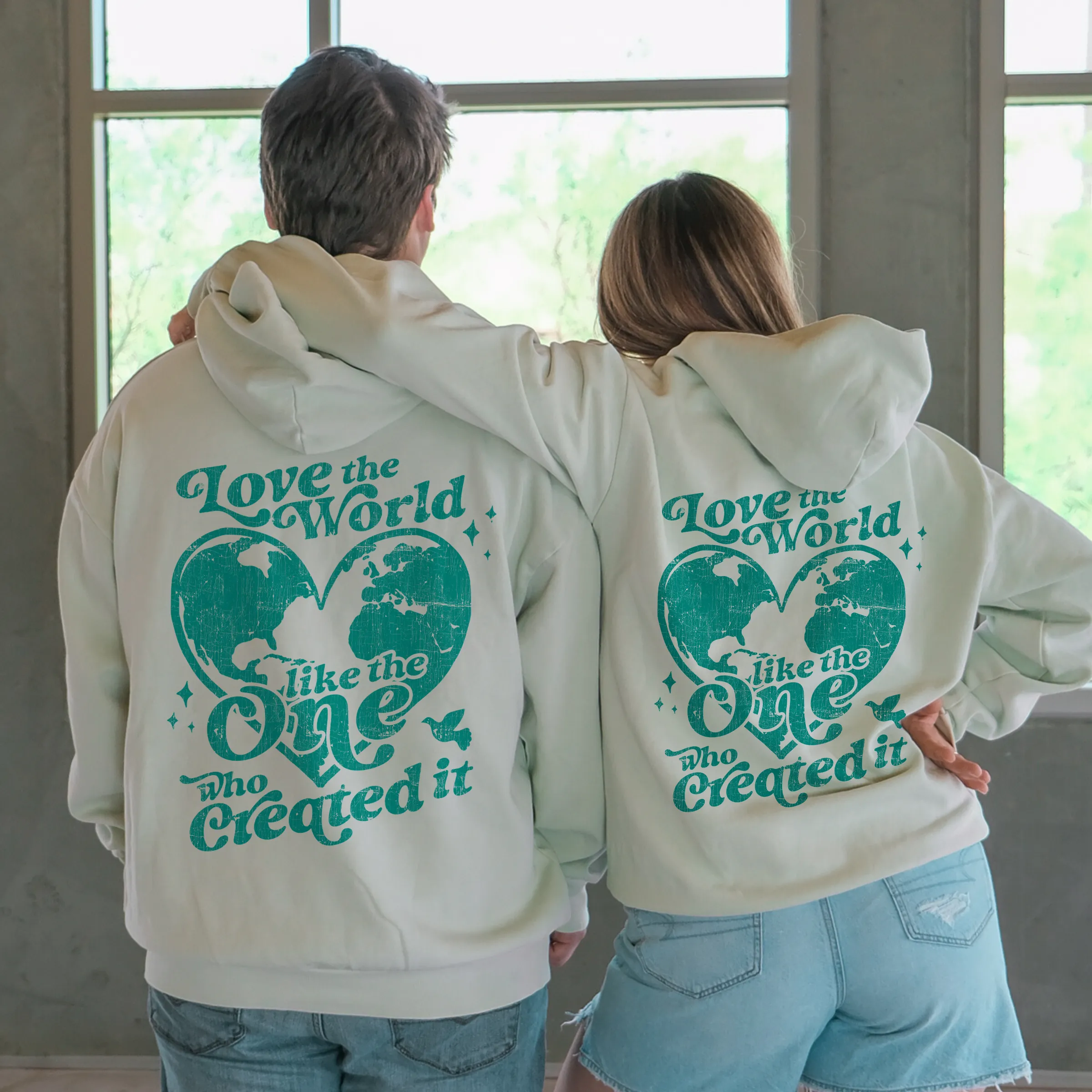 Love The World Pullover Hoodie - Pistachio