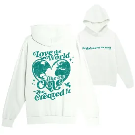Love The World Pullover Hoodie - Pistachio