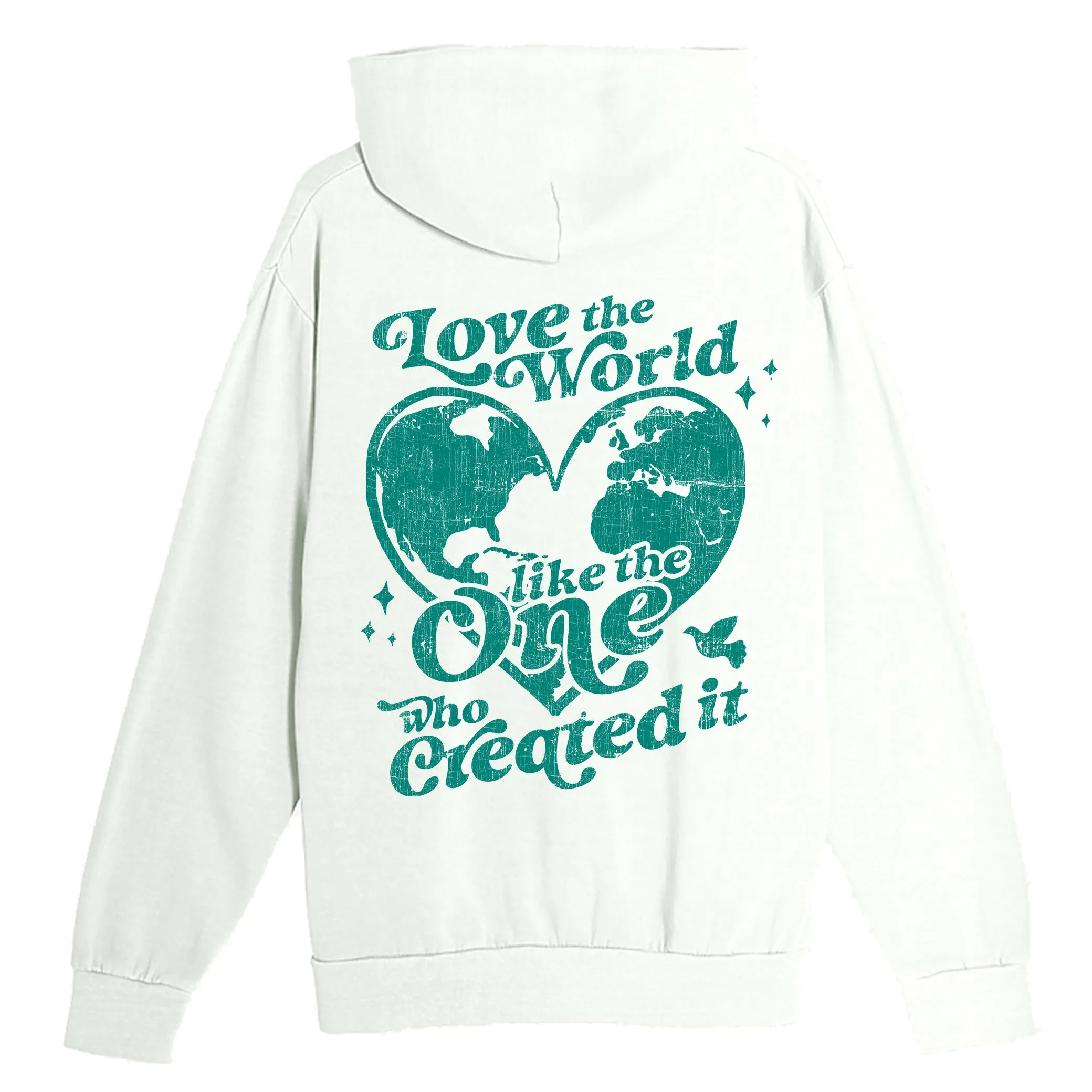 Love The World Pullover Hoodie - Pistachio