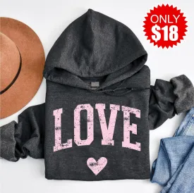 Love Varsity Pullover Hoodie - Heather Charcoal