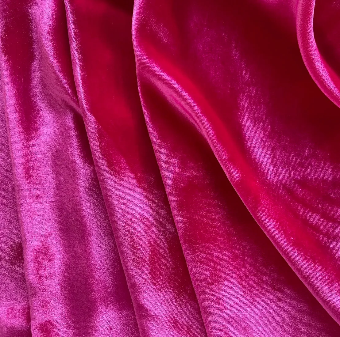 Luscious Hot Pink Silk & Rayon Blend Velvet (Made in China)