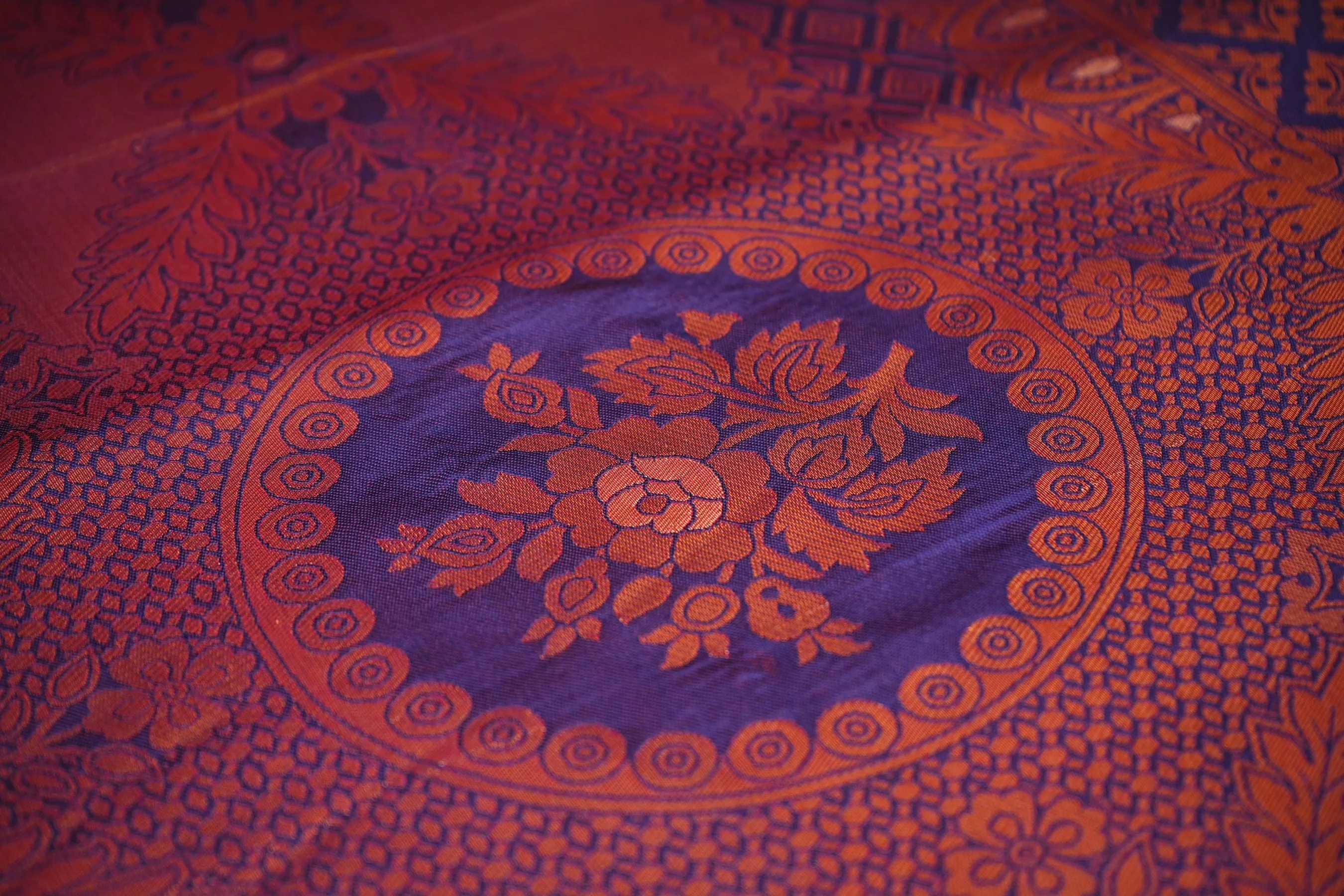 Luxurious Kanchipuram Semi-Silk Saree with Copper Zari