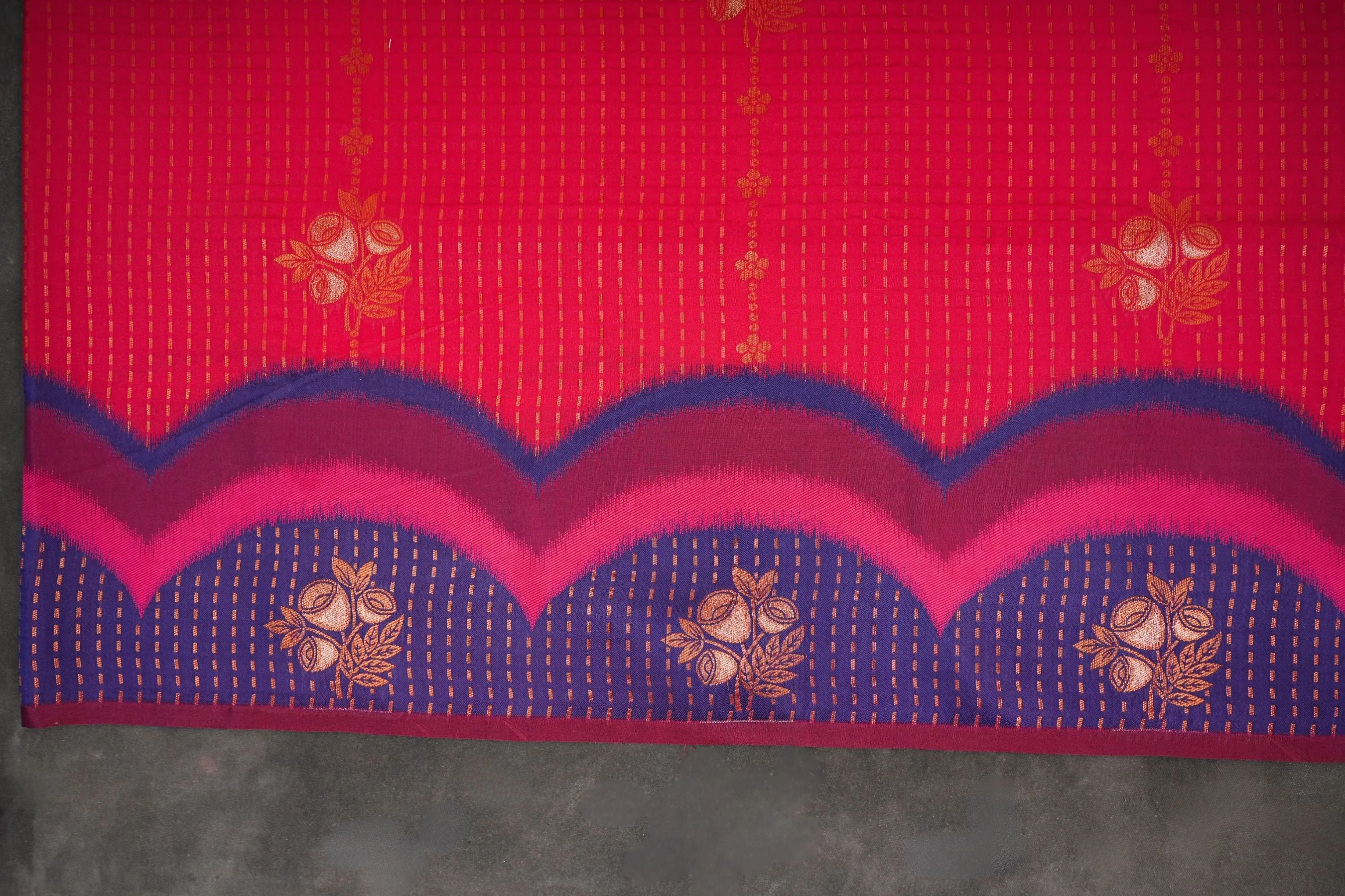 Luxurious Kanchipuram Semi-Silk Saree with Copper Zari