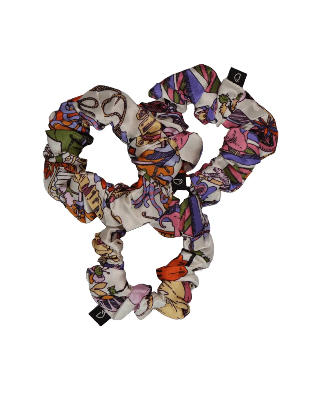MEDITERRANEAN SUMMER PURE SILK SCRUNCHIES (SET OF THREE/ SET OF SIX)