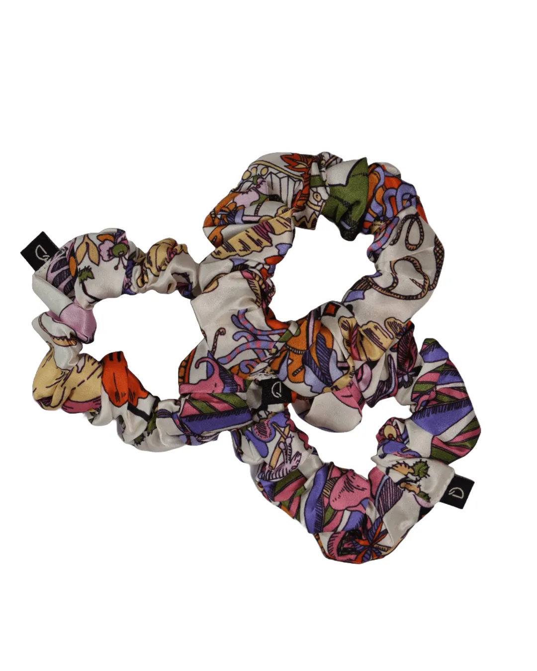 MEDITERRANEAN SUMMER PURE SILK SCRUNCHIES (SET OF THREE/ SET OF SIX)