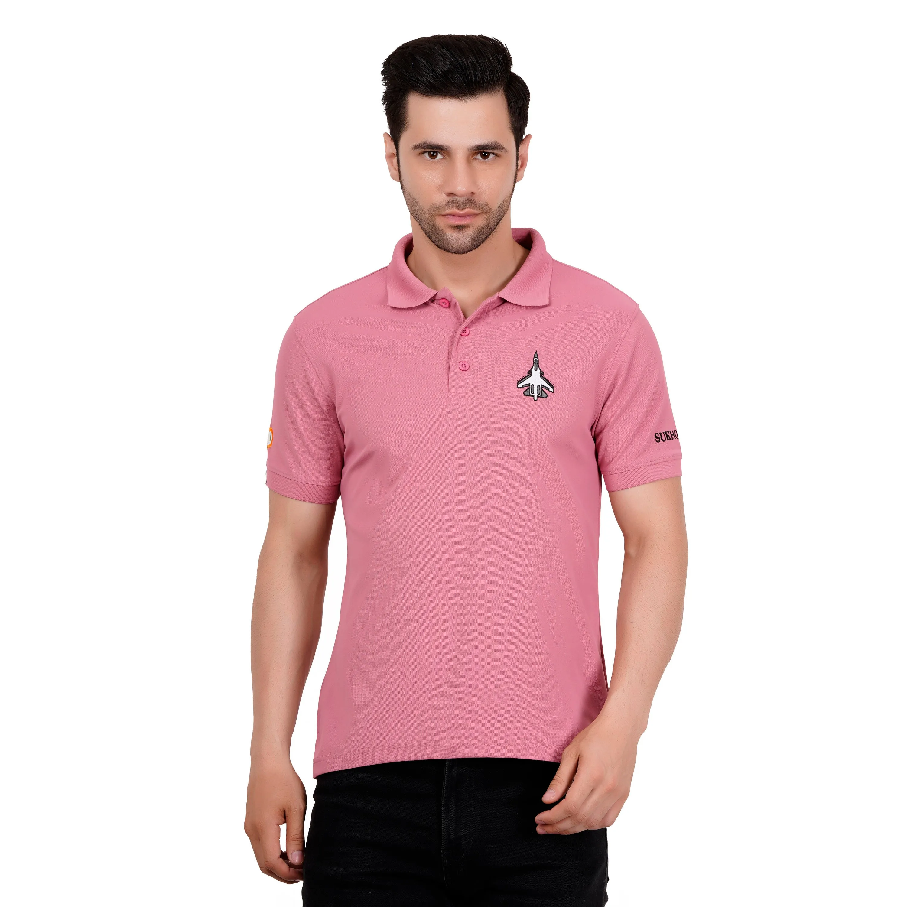 Men's Polos T Shirt SUKHOI-30 HEATHER ROSE