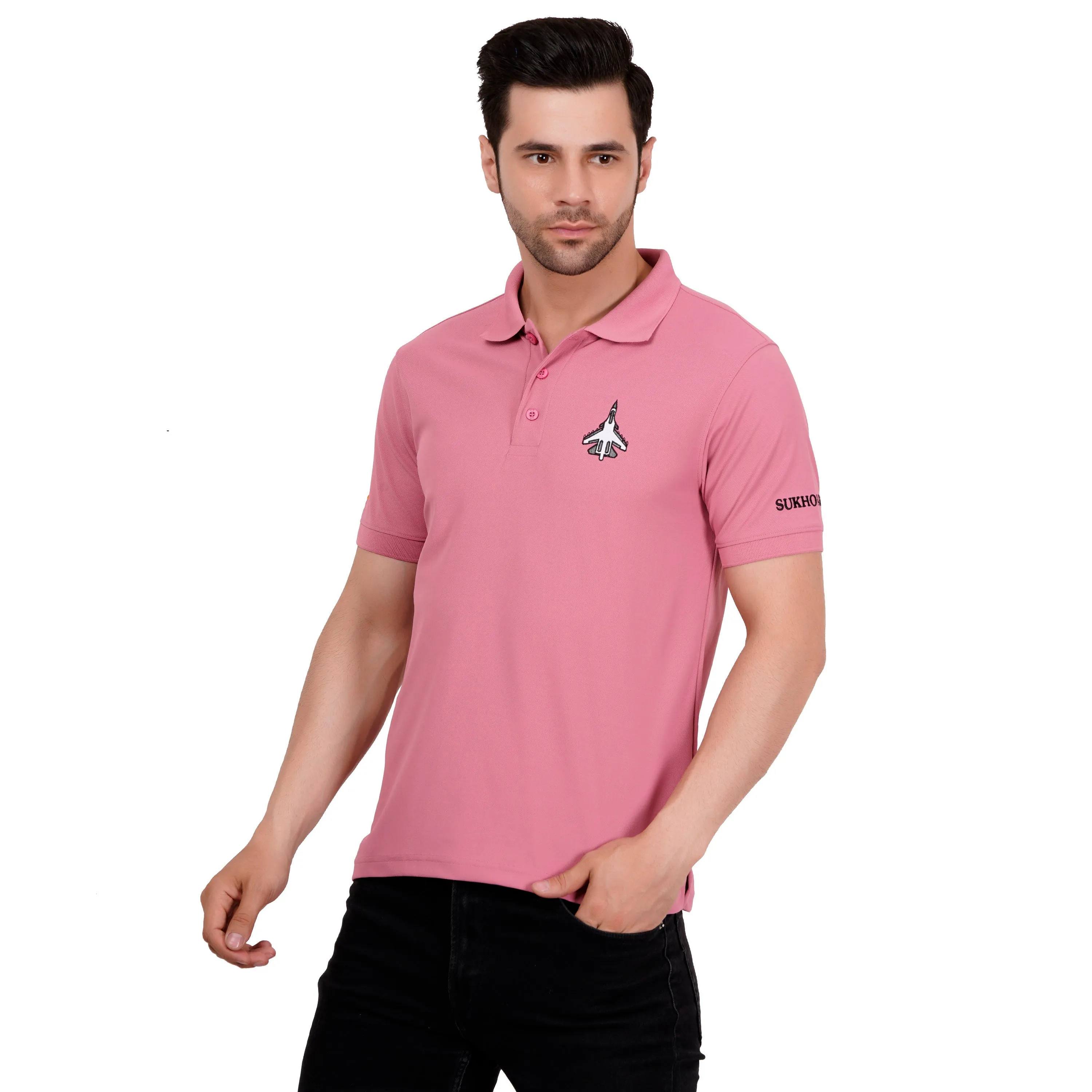 Men's Polos T Shirt SUKHOI-30 HEATHER ROSE