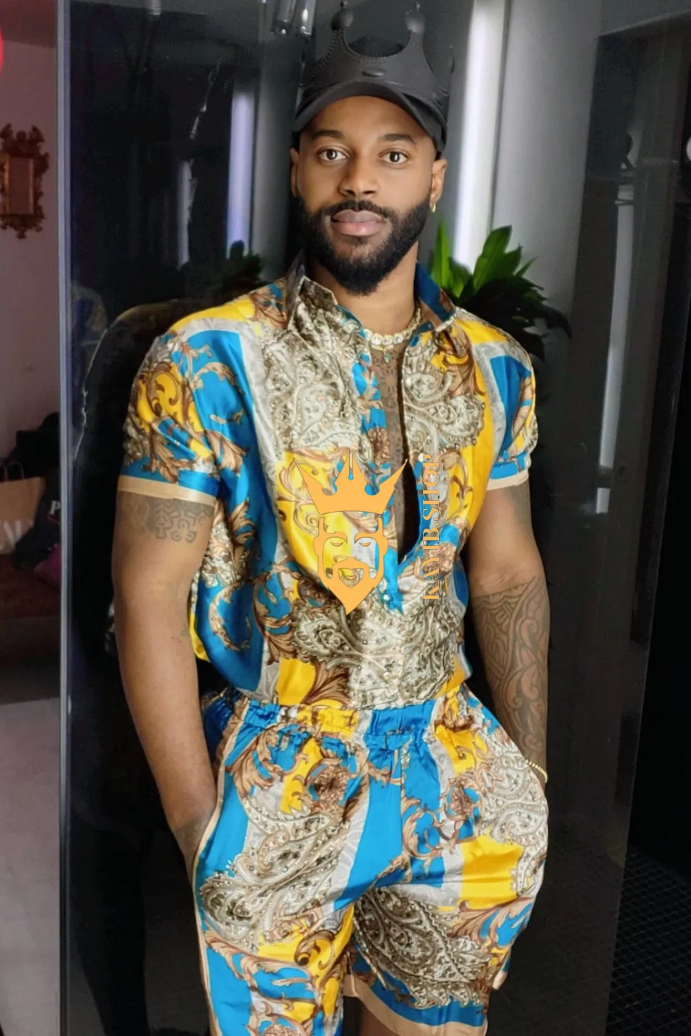 Men's Silk/Satin Shirt Shorts Set - Experience Ultimate Comfort and Embrace Versatility with Moisture-Wicking Technology