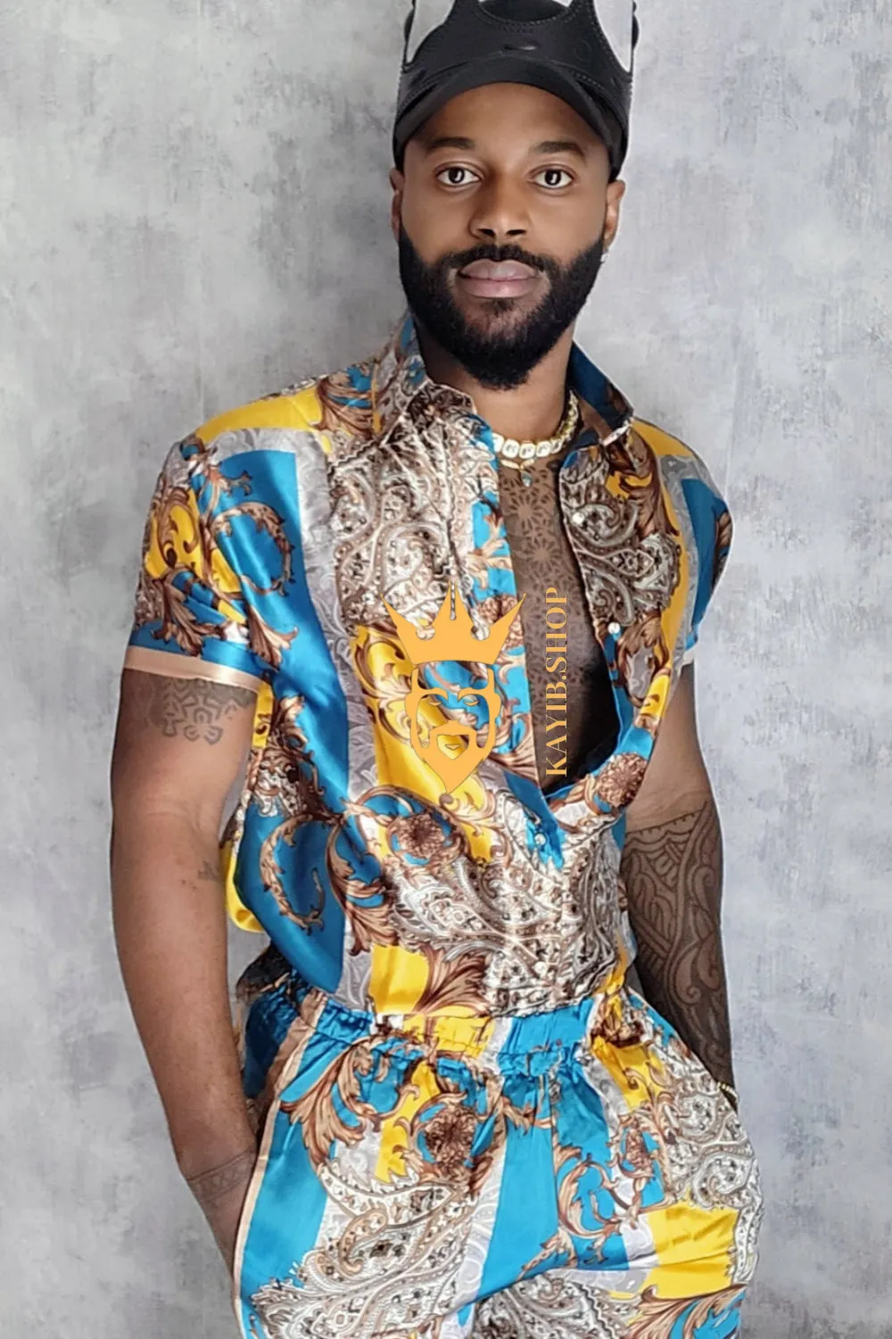 Men's Silk/Satin Shirt Shorts Set - Experience Ultimate Comfort and Embrace Versatility with Moisture-Wicking Technology