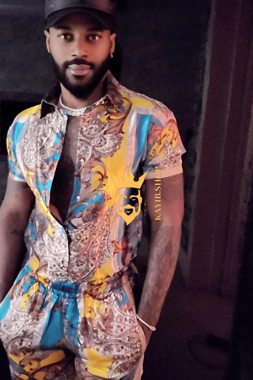 Men's Silk/Satin Shirt Shorts Set - Experience Ultimate Comfort and Embrace Versatility with Moisture-Wicking Technology