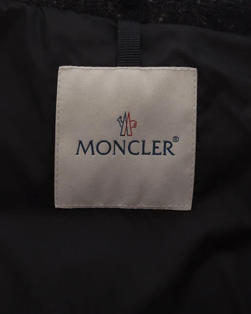 Moncler Grey Wool Silver Chaine Giubbotto Puffer Coat - 2