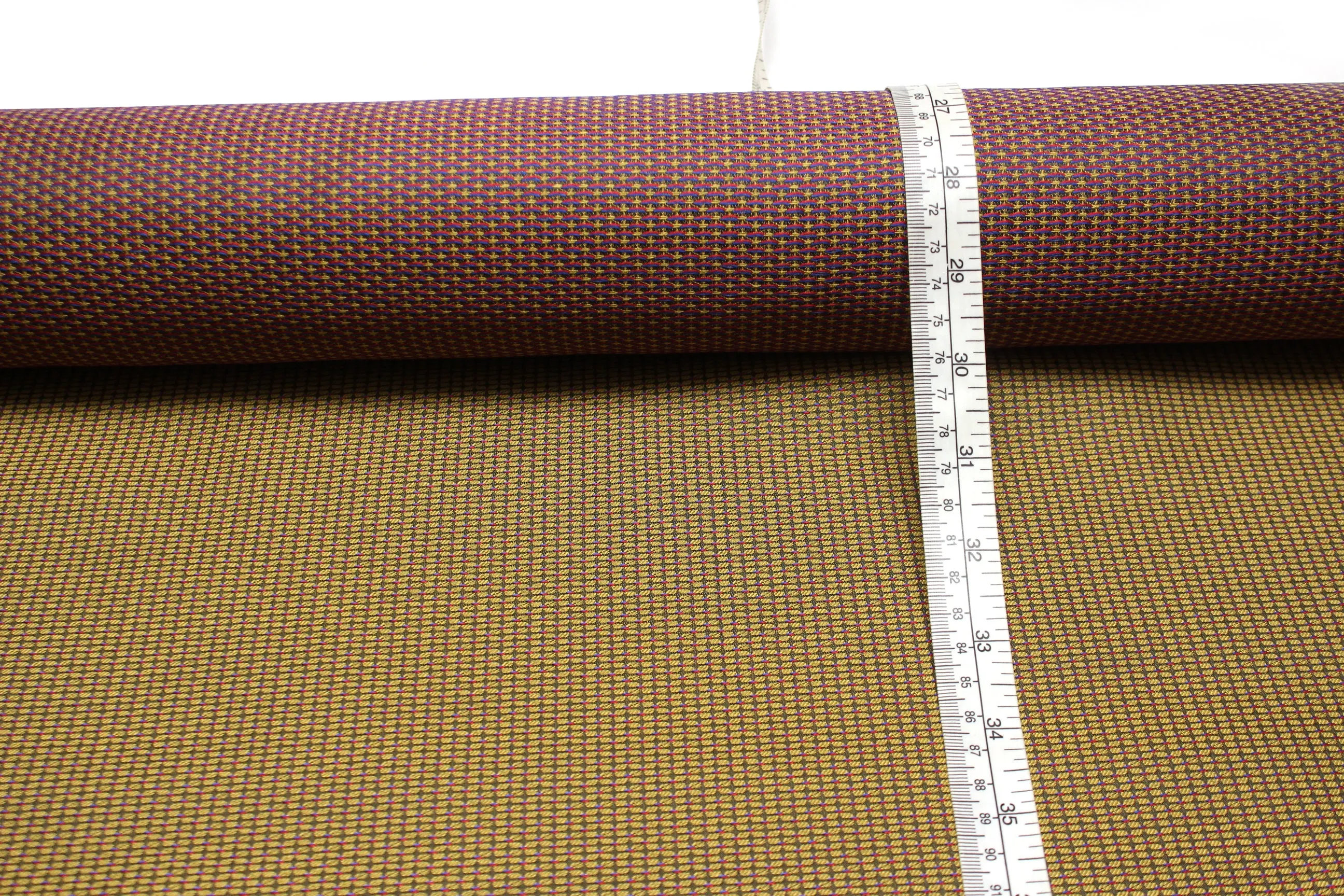 Mustard Small Ornament Silk Fabric