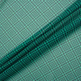 Navy Blue/Green Printed Silk Georgette