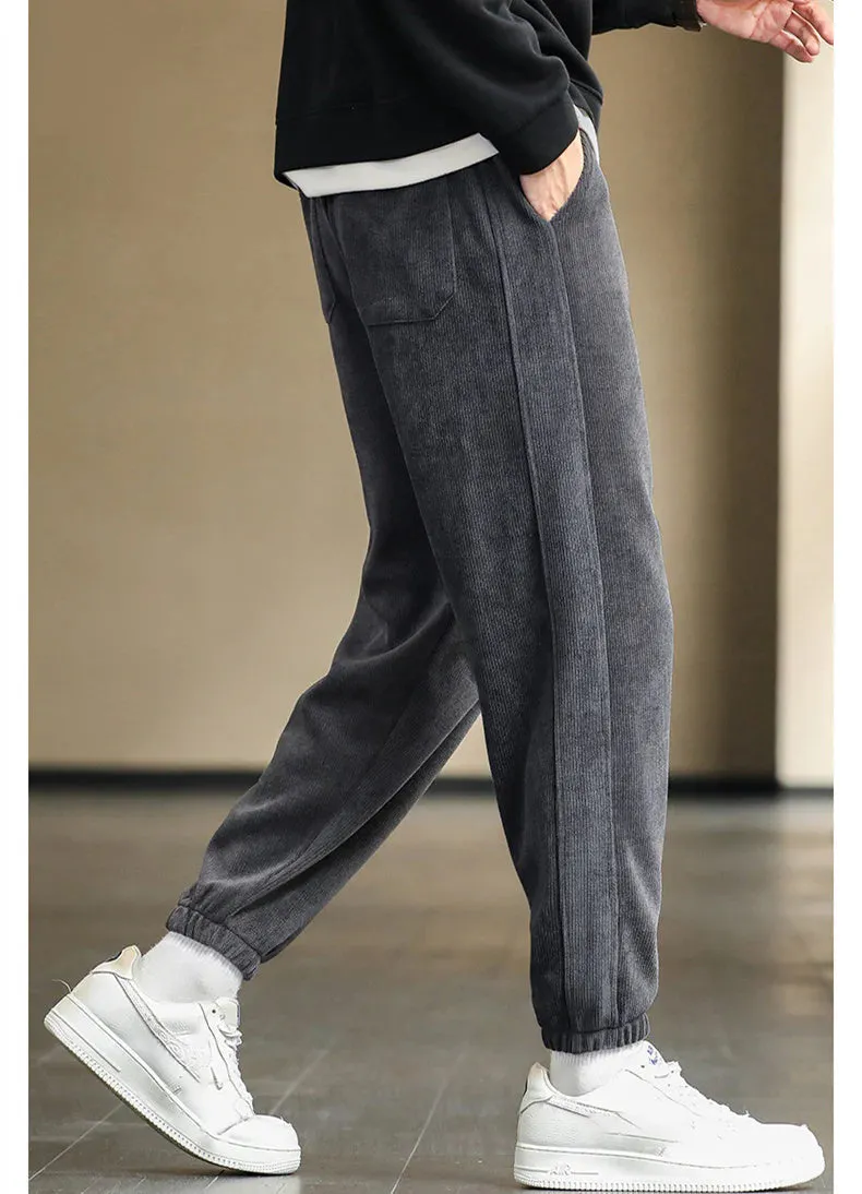 Nieuw product 49% korting Corduroy stof unisex casual zachte broek
