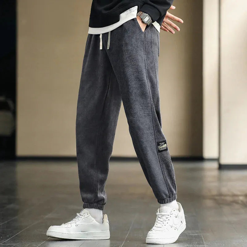 Nieuw product 49% korting Corduroy stof unisex casual zachte broek