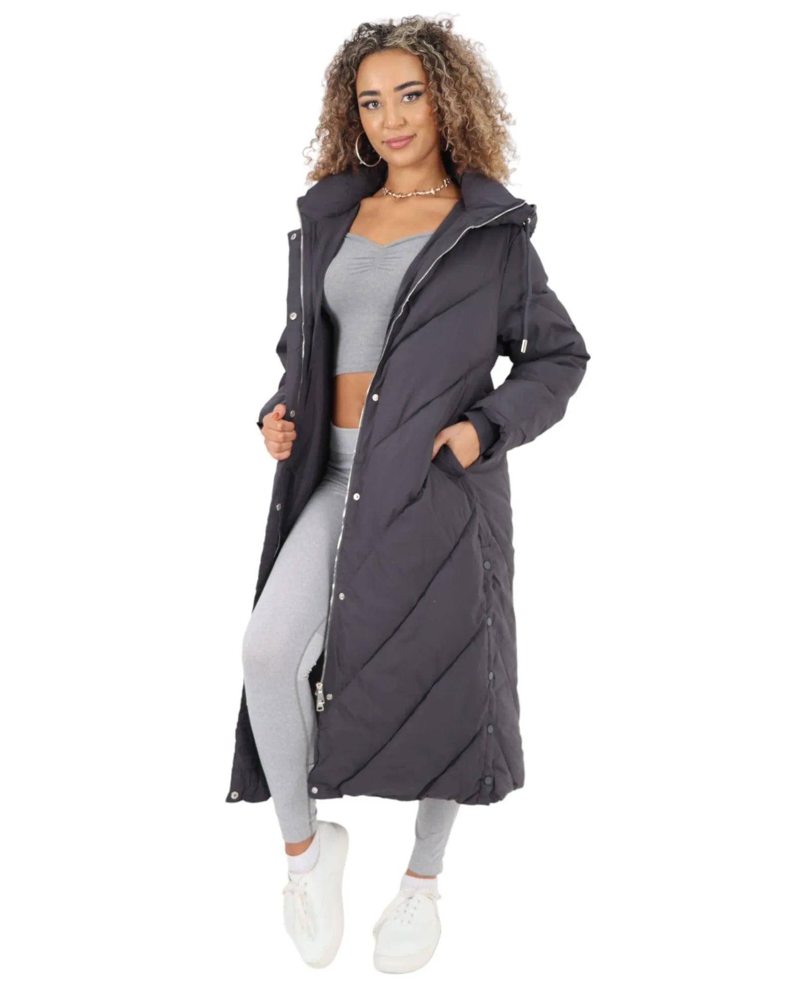 Padded Hooded Long Jacket