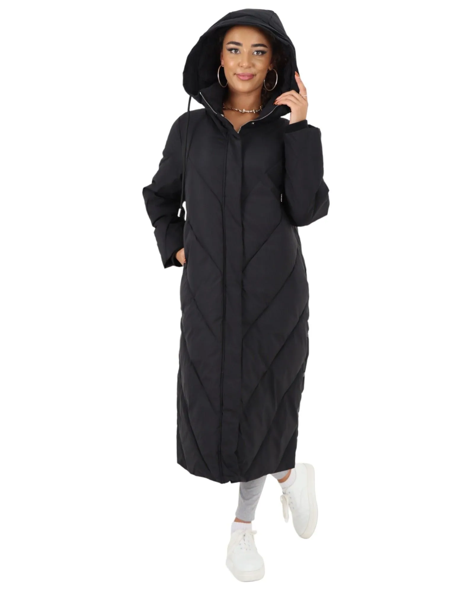 Padded Hooded Long Jacket