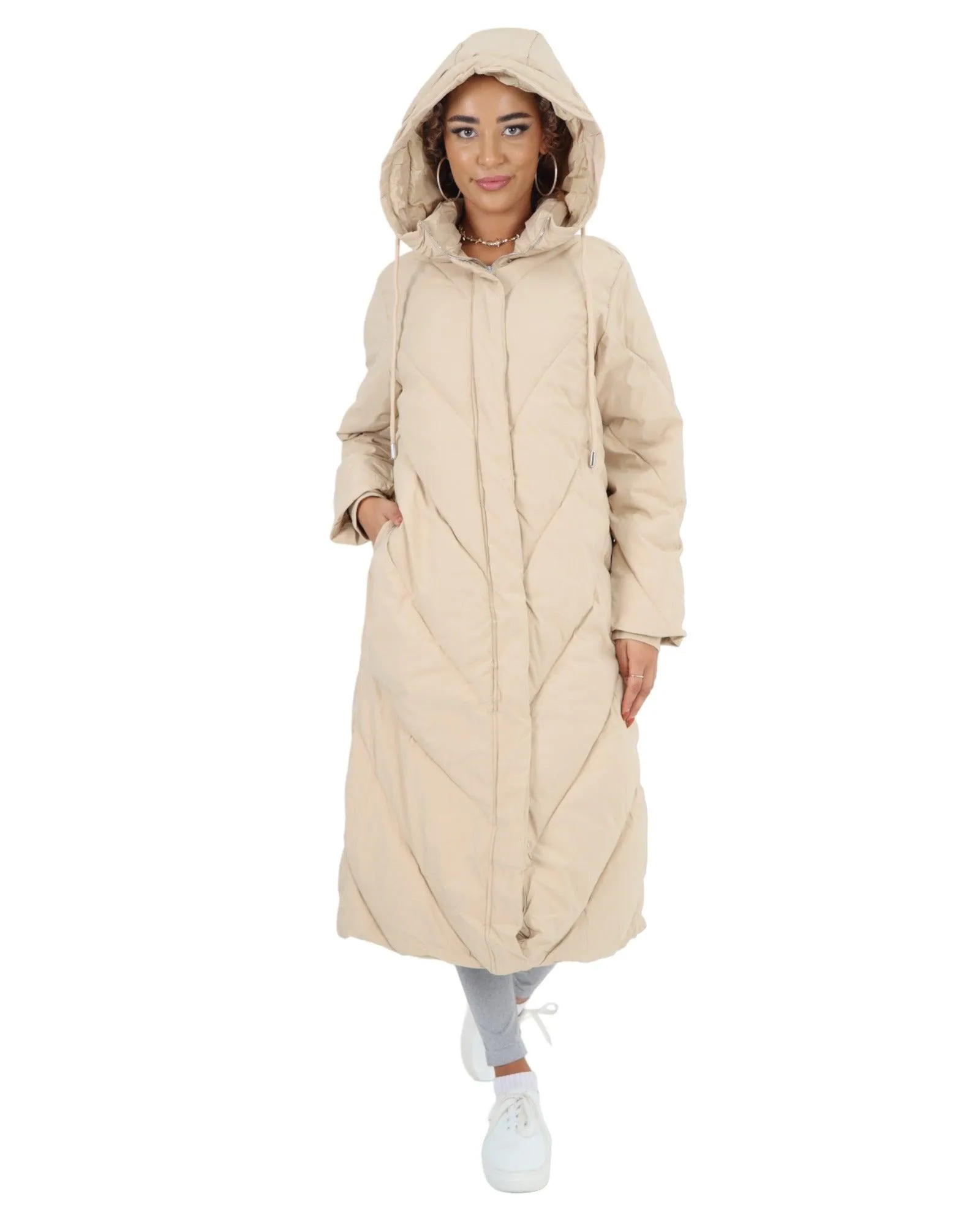 Padded Hooded Long Jacket
