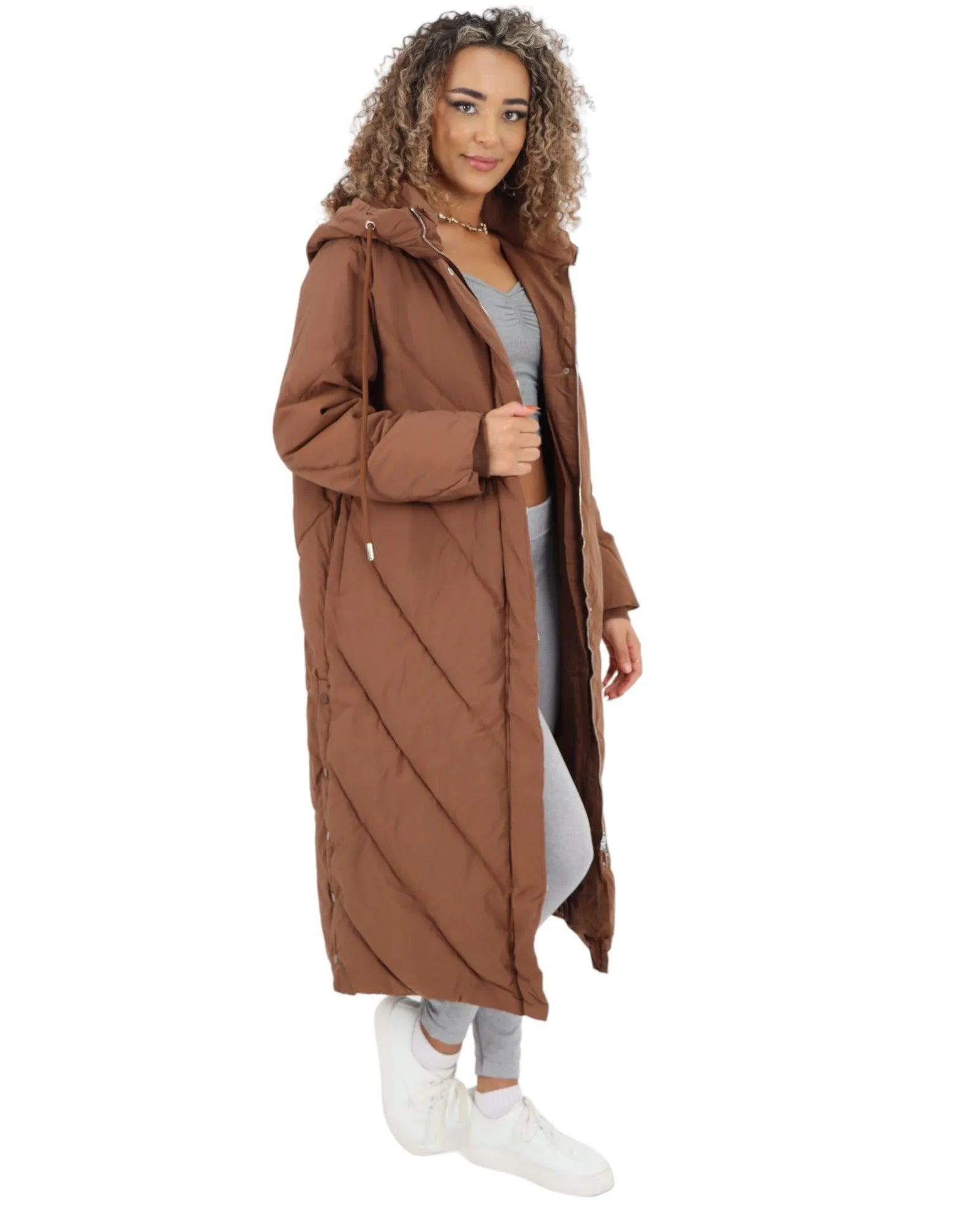 Padded Hooded Long Jacket
