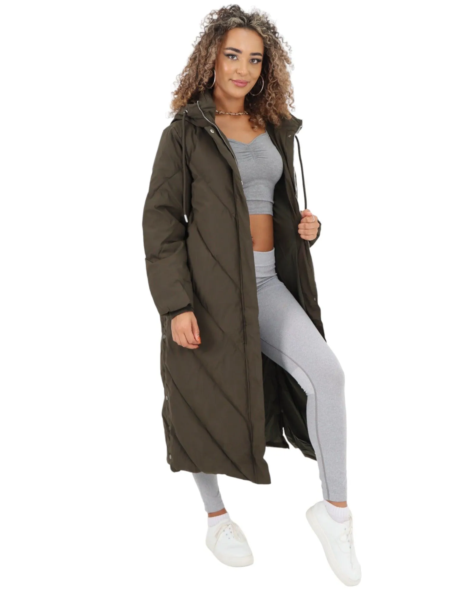 Padded Hooded Long Jacket
