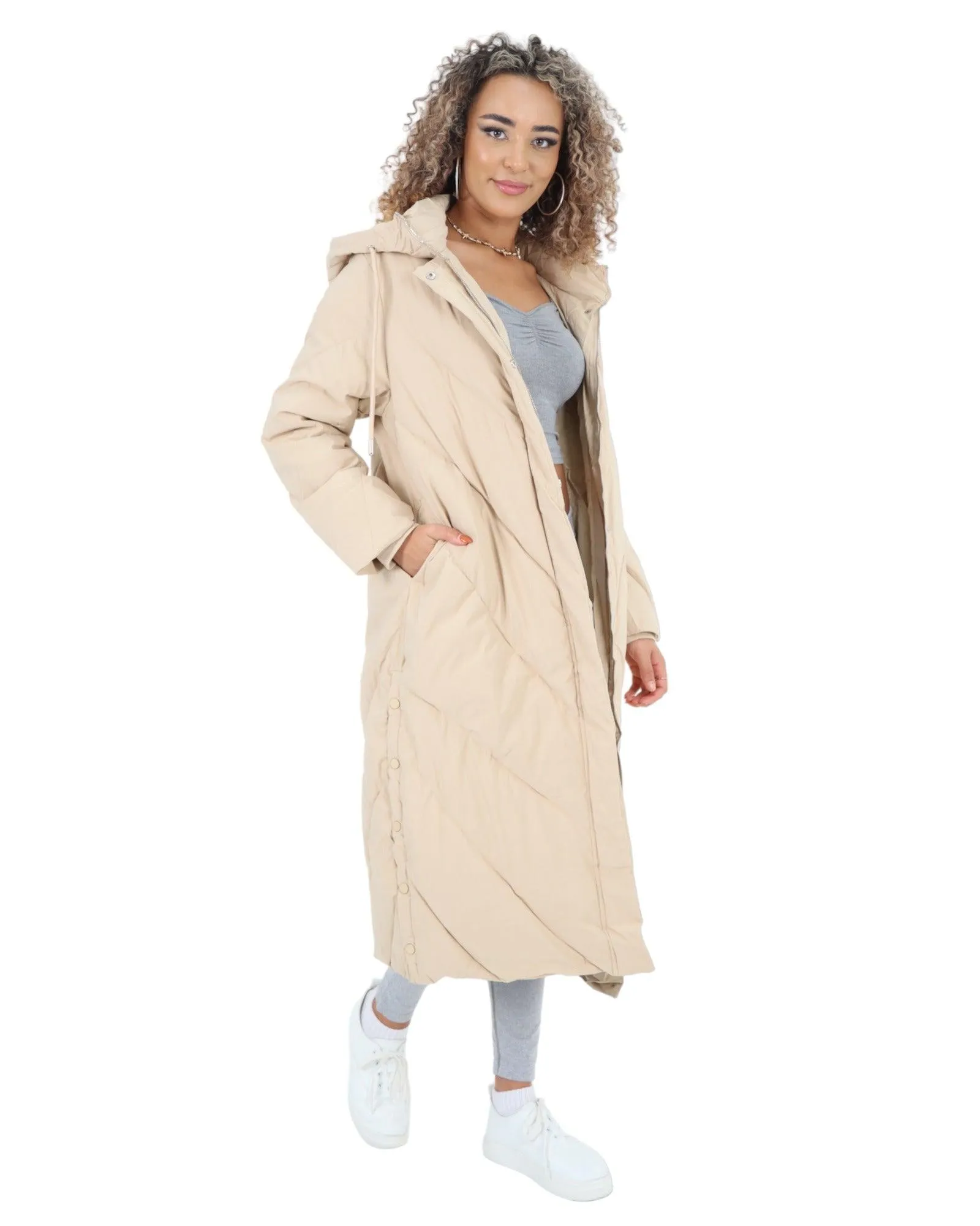 Padded Hooded Long Jacket