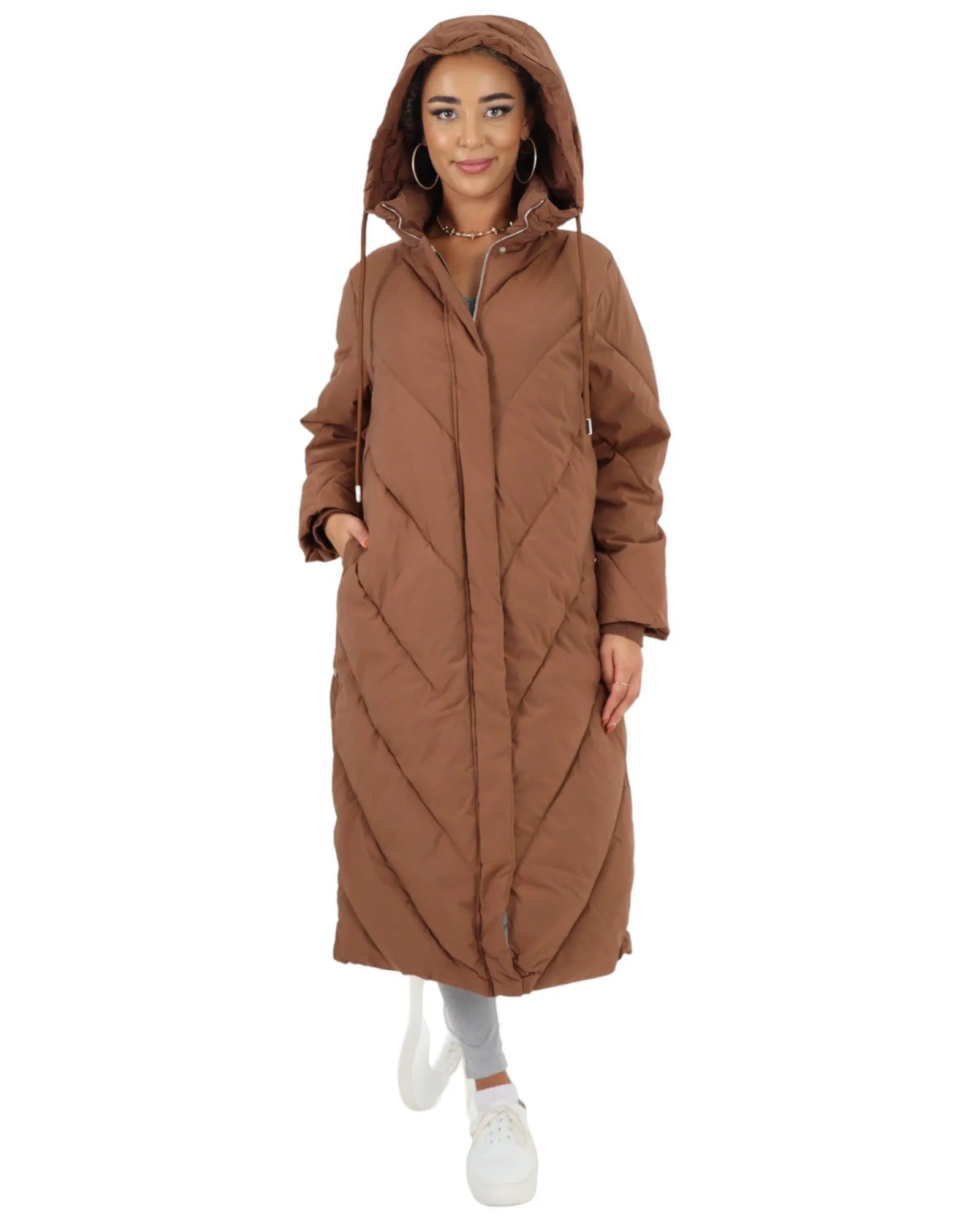 Padded Hooded Long Jacket