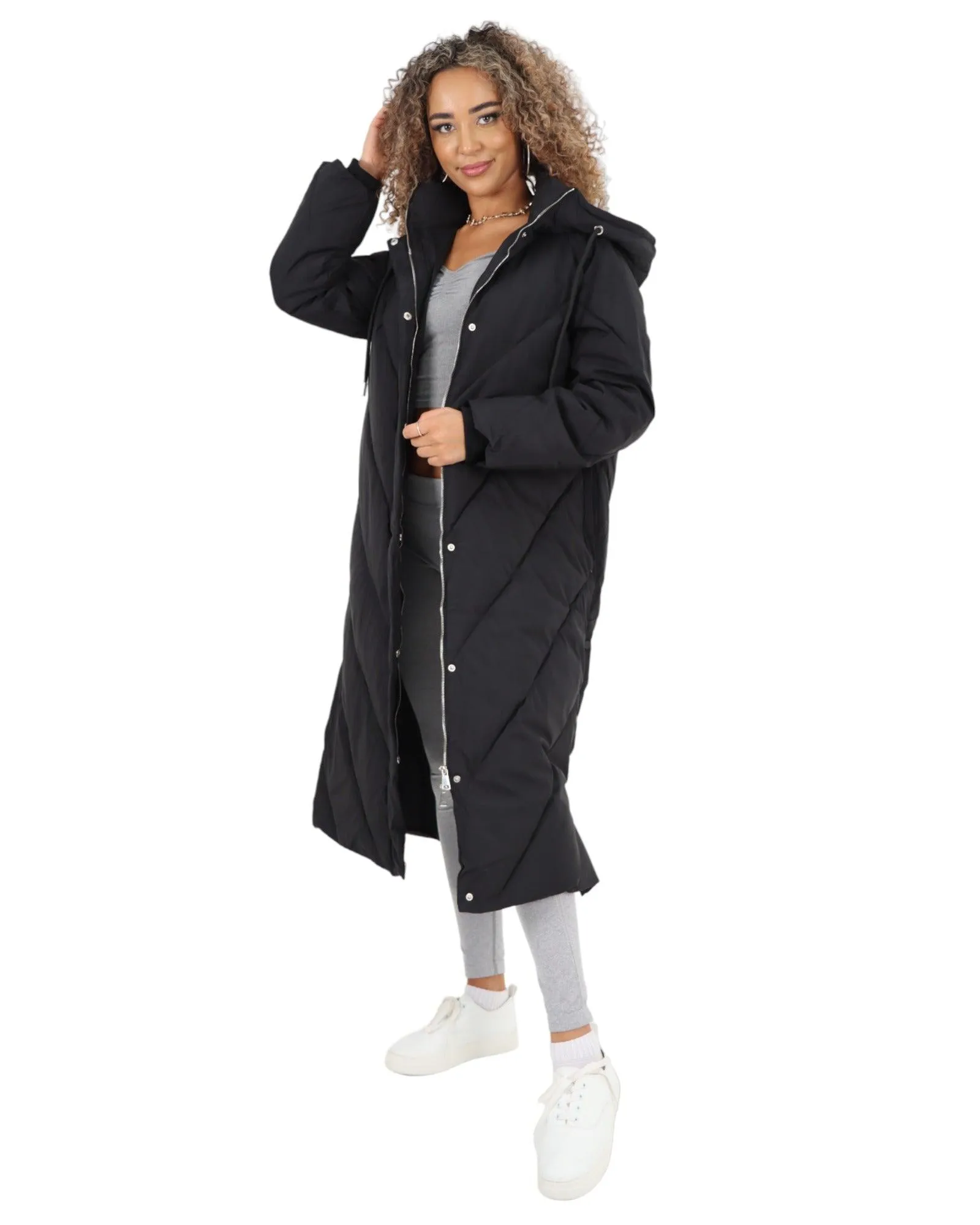 Padded Hooded Long Jacket